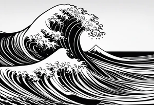 Ocean wave as a single line tattoo idea