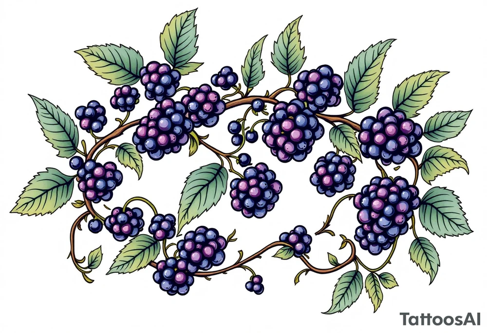 American traditional style Blackberry vine to wrap around an arm tattoo idea
