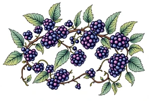 American traditional style Blackberry vine to wrap around an arm tattoo idea