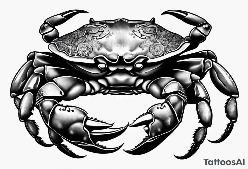 Crab con numero 69 nelle chele tattoo idea