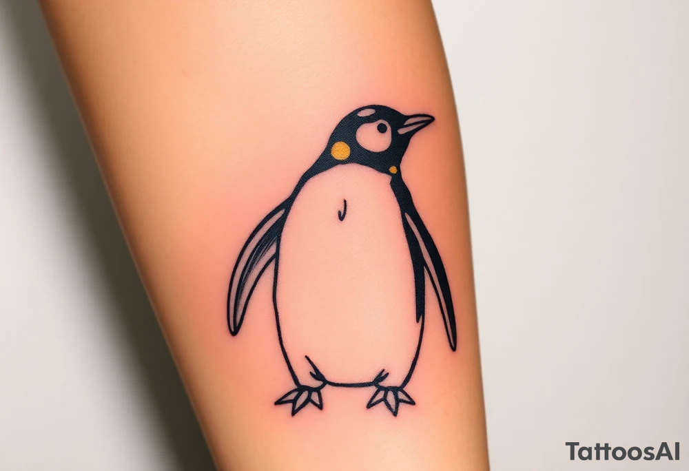 Penguin melting tattoo idea