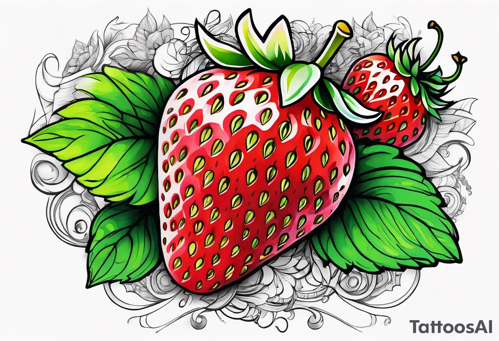 Strawberry tattoo idea