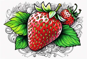 Strawberry tattoo idea
