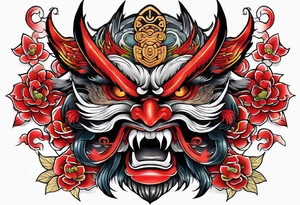 tengu mask tattoo idea