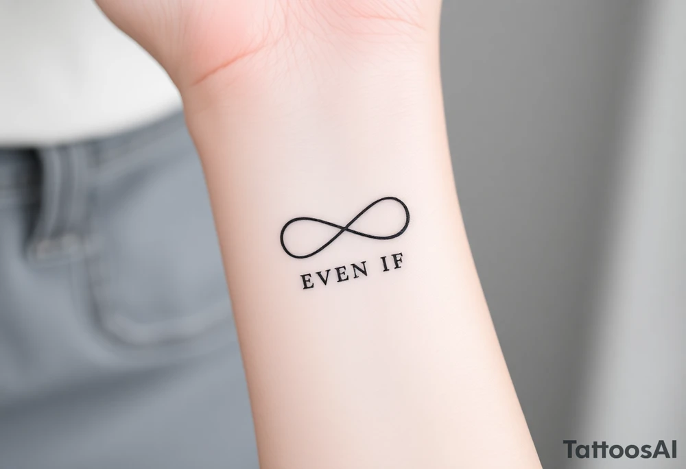 unique and soft infinity symbol with words "EVEN IF" tattoo idea unique and soft infinity symbol with words "EVEN IF" tattoo idea
