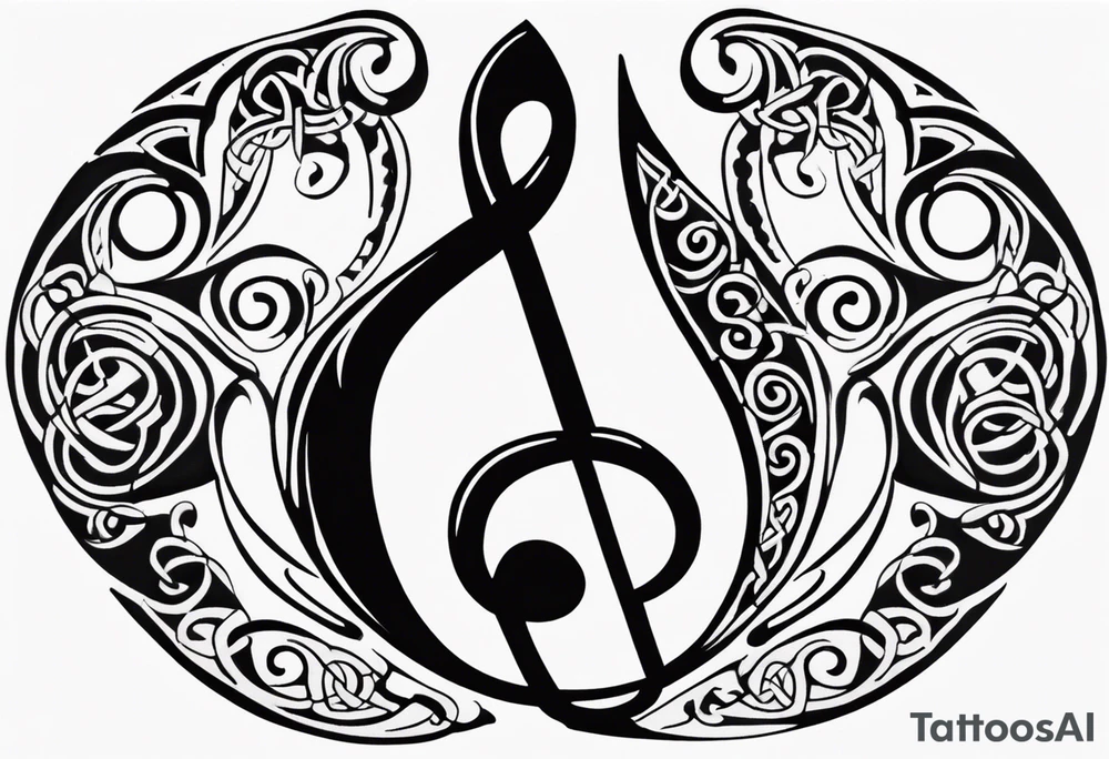 Celtic style bass clef tattoo idea