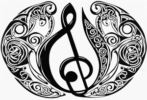 Celtic style bass clef tattoo idea