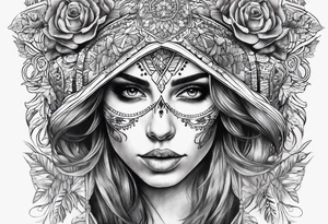 Woman with skull tattoo idea