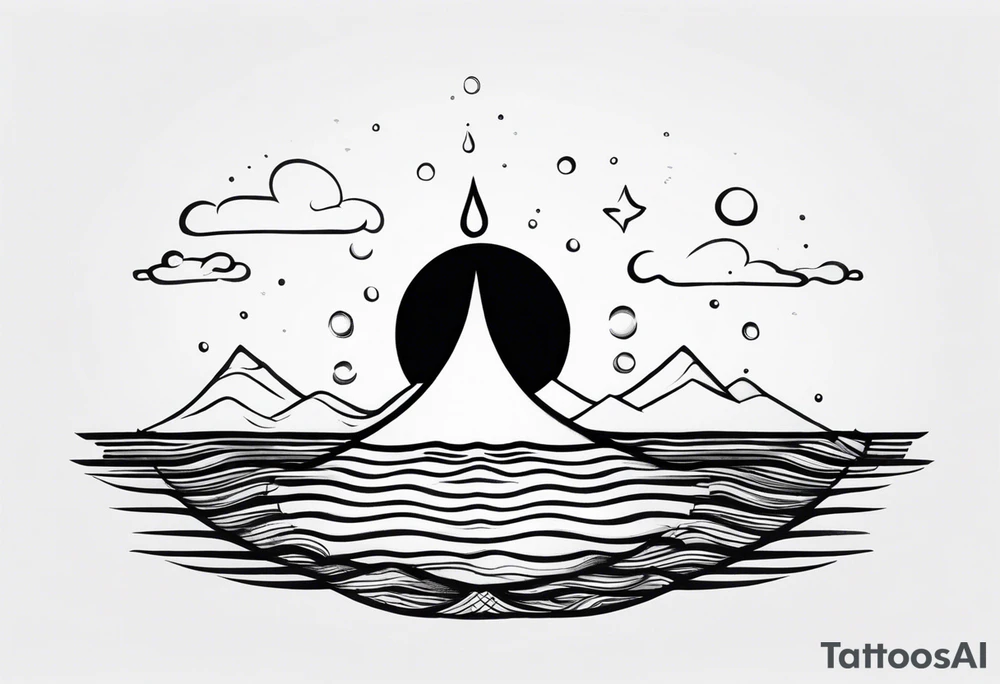 water drop falling into ocean tattoo idea