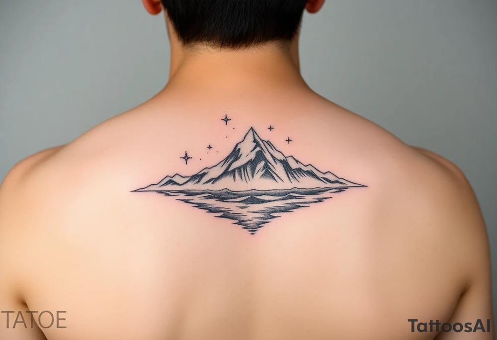 Feminine and fine tatoo of snow and sea tattoo idea