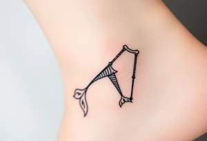 Mermaid tail with crutches tattoo idea