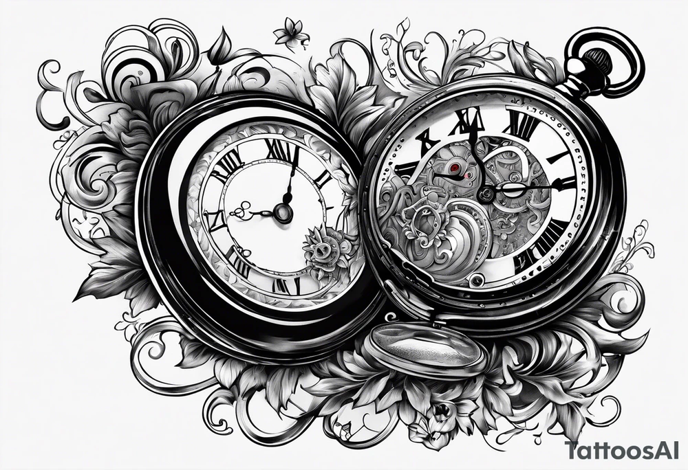 Old school pocket watch exploded showing inner mechanism tattoo idea Old school pocket watch exploded showing inner mechanism tattoo idea