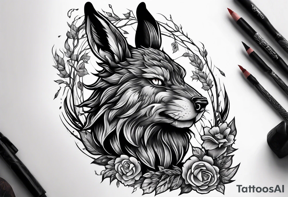 Wild Bunny Werewolf tattoo idea