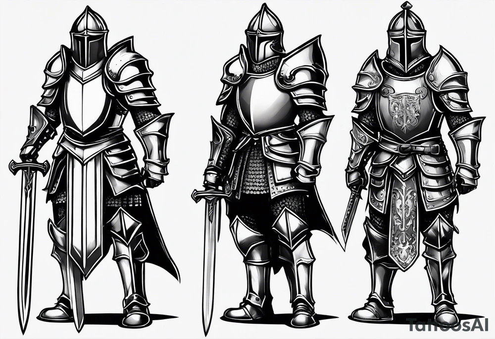 knight in heavy armor tattoo idea