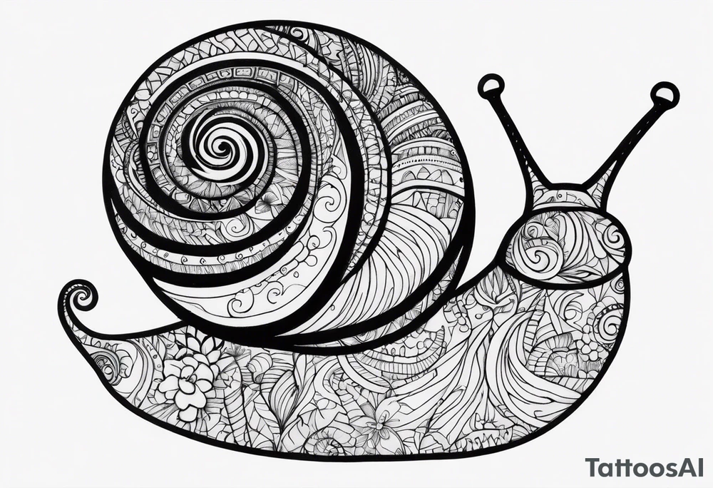 Whimsical Snail tattoo idea