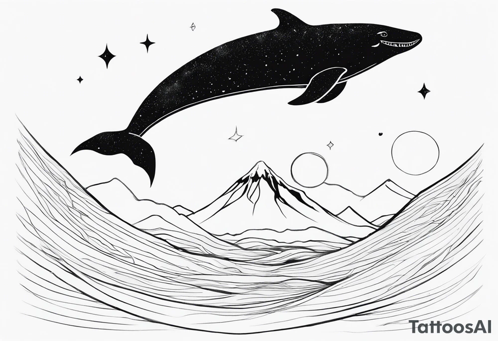 Gojira from Mars to Sirius simple whale tattoo idea