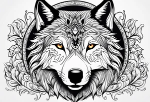 Pretty wolf tattoo idea
