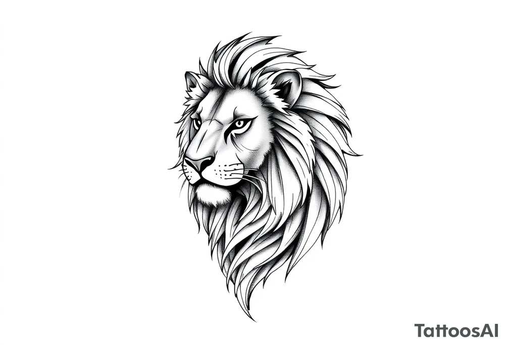 majestic lion tattoo idea