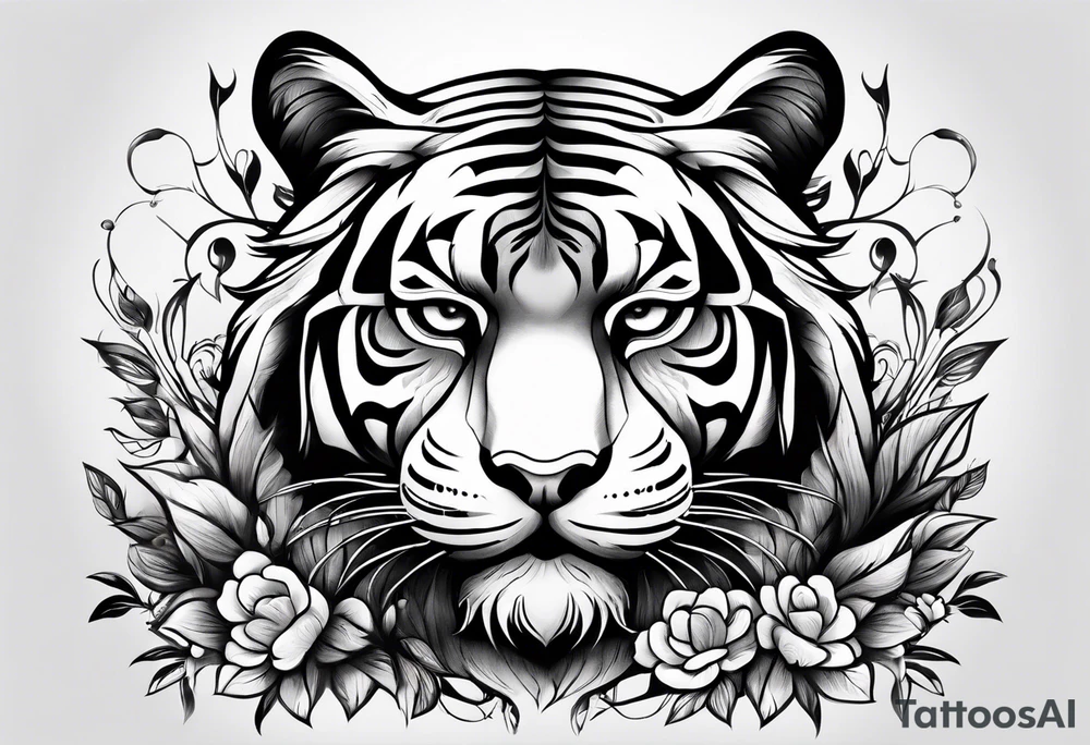 tiger sleeping tattoo idea