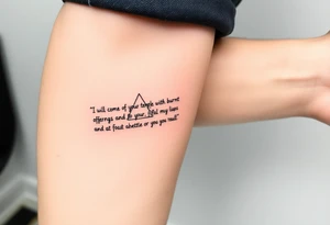 “I will come to your temple with burnt offerings and fulfill my vows to you— vows my lips promised and my mouth spoke when I was in trouble.” tattoo idea