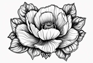 WORLD GLOBE INSIDE POPPY FLOWER BUD tattoo idea