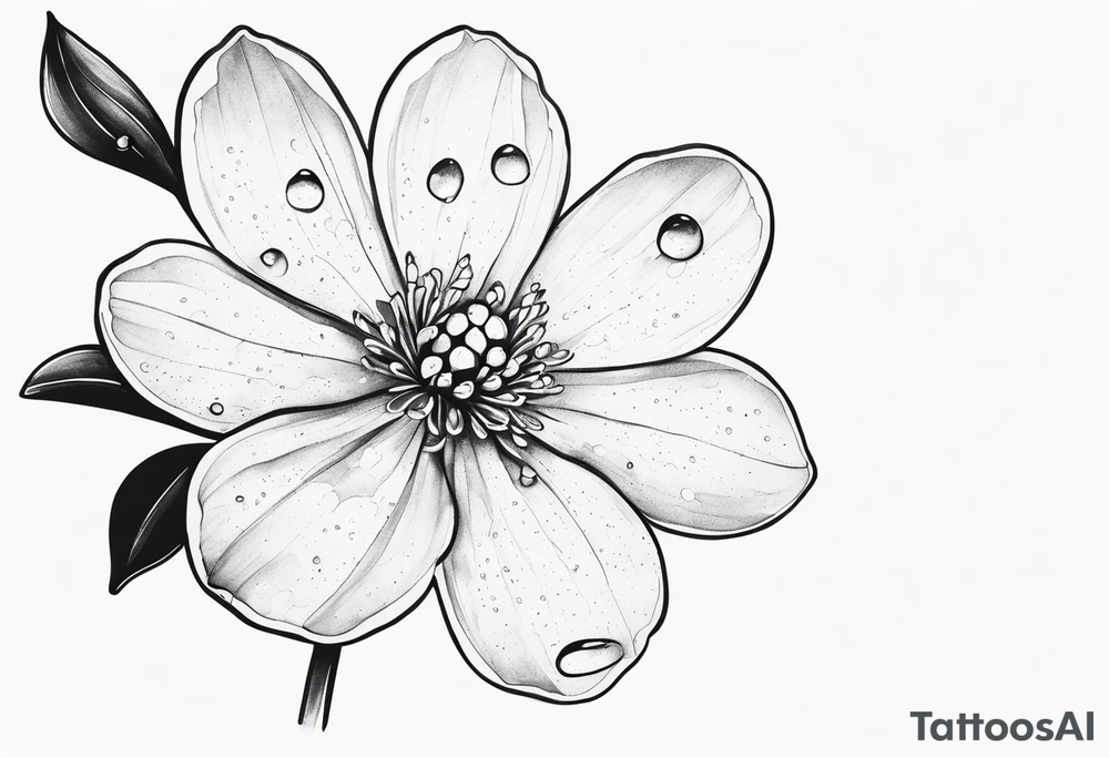 diphylleia grayi with water droplets tattoo idea
