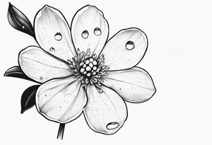 diphylleia grayi with water droplets tattoo idea