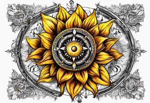 Sunflower compass, "To Thine Own Self Be True" tattoo idea