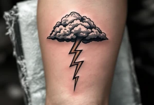 A stormy gray cloud and lightning bolt, representing Perun’s wrath and justice from above. tattoo idea
