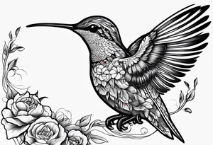 death in a shape of a humming bird tattoo idea