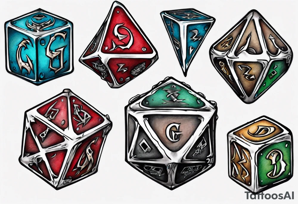 Dungeon and dragons dice tattoo idea