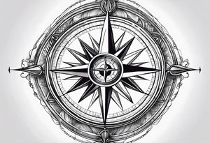 Nautical compass with firedapartment tattoo idea