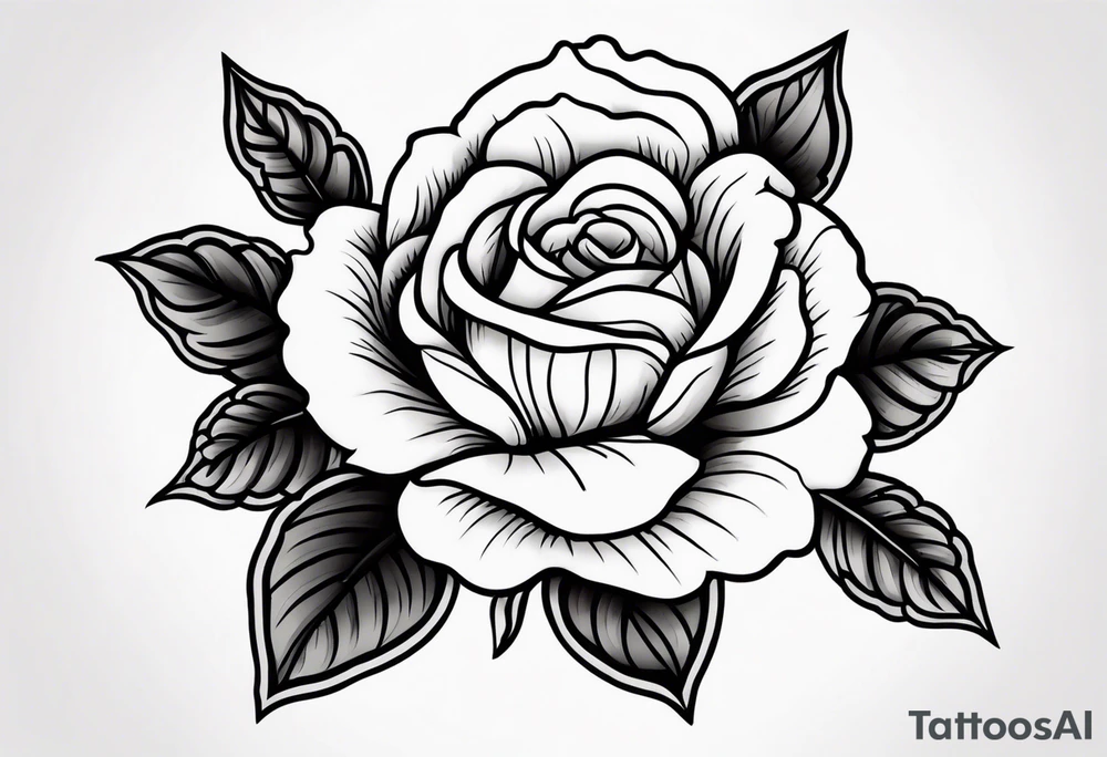 traditional rose tattoo idea