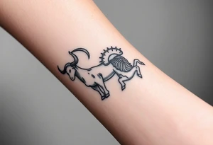 Male forearm combining Taurus and Aquarius tattoo idea