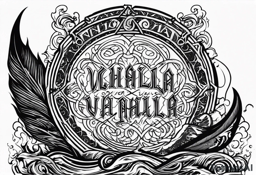 Viking valhalla funeral on fire tattoo idea