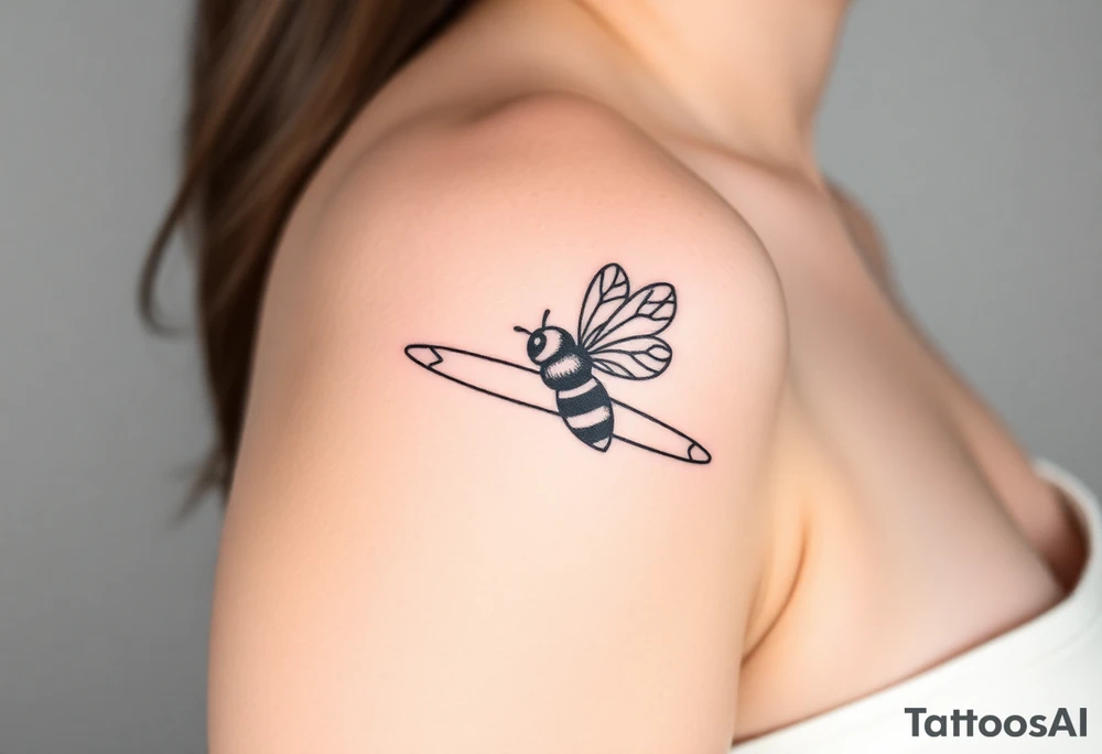 jet plane with a bee flying with it tattoo idea