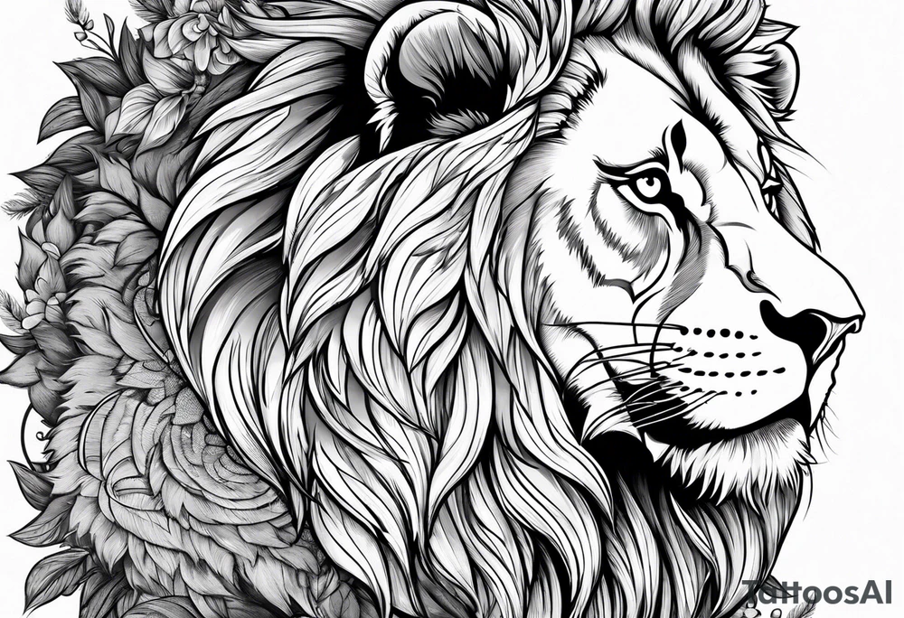 lion smoking cigarette tattoo idea