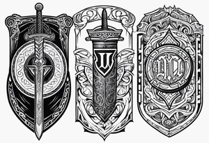 Valhalla sword shield tattoo idea
