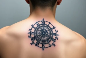 vintage roman numerals within ornate clockwork mechanism tattoo idea