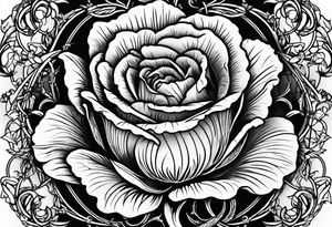 Scottish thistle, 4 leaf clover, english rose tattoo idea