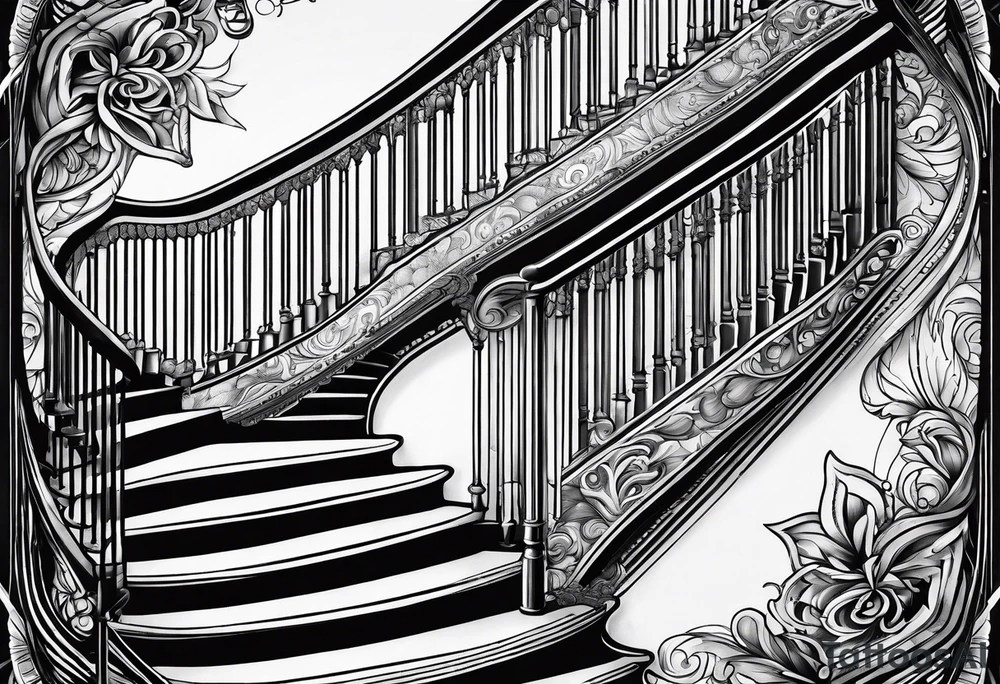 Antique spiral stair case tattoo idea