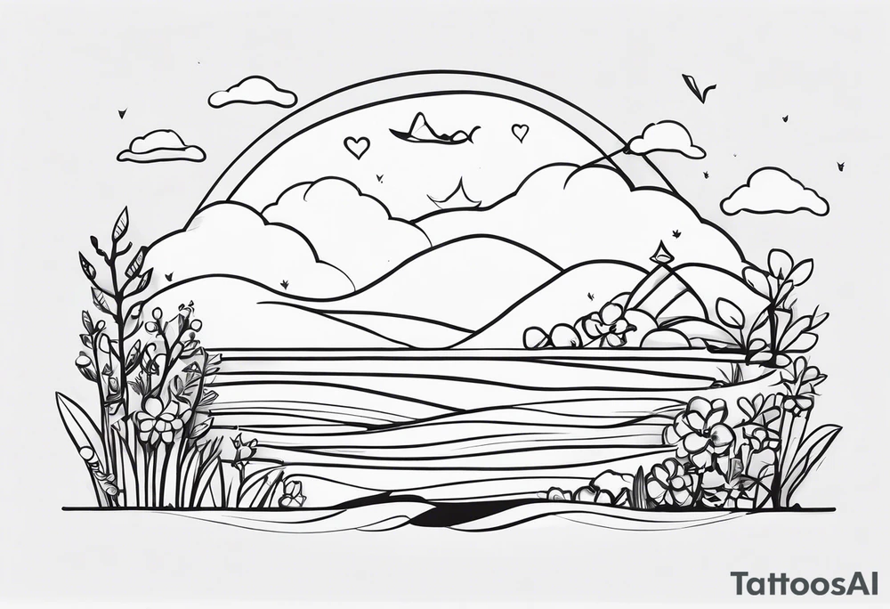 The concept of living a life is 'Happiness' tattoo idea