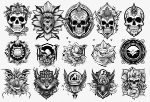 Flash sheet multiple designs tattoo idea