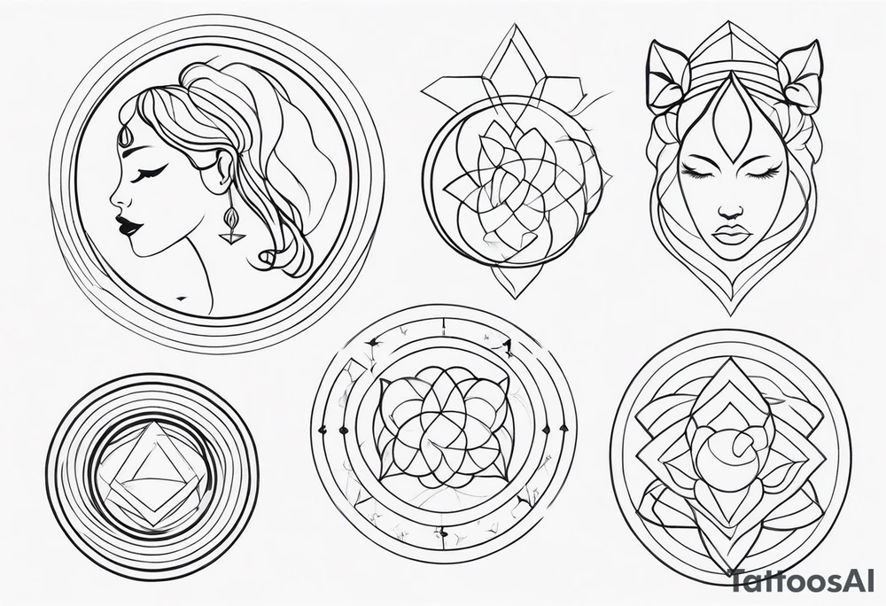 symboles mother of three fine line tattoo idea
