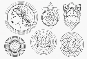 symboles mother of three fine line tattoo idea