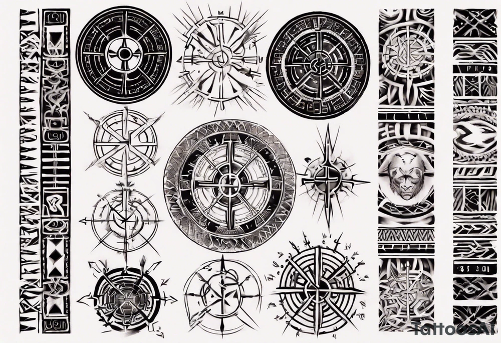 Vegvísir sleeve tattoo idea