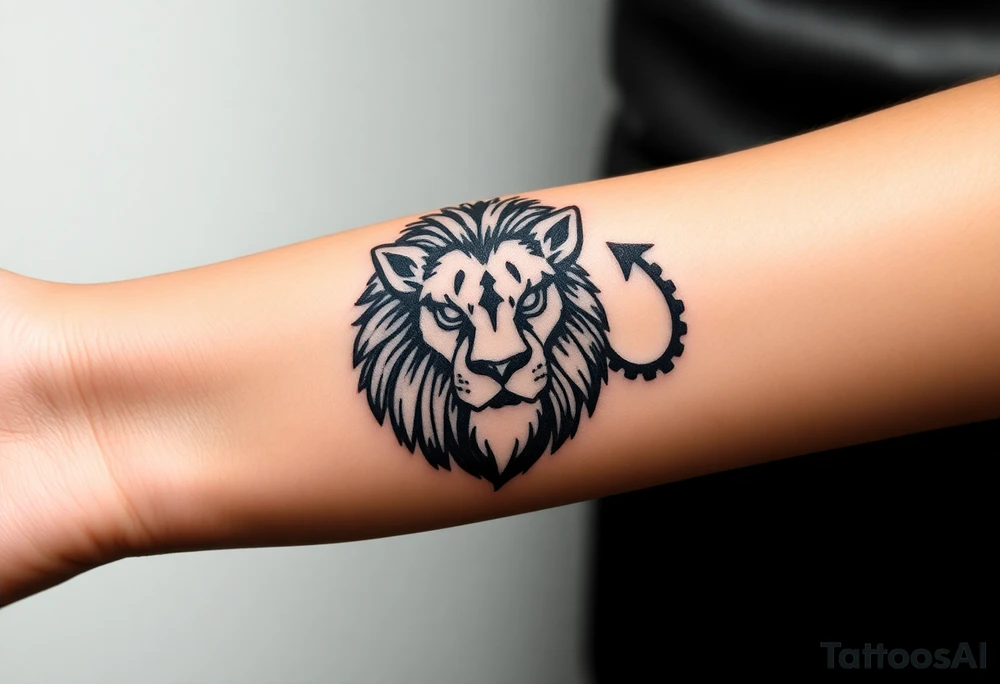 Fancy style "leo" start constilation birth
 sign lion tattoo idea