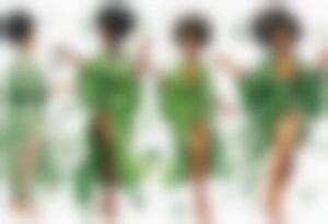 a beautiful black woman wearing a green robe with legs that turn into tree roots, arms reaching up towards the sun tattoo idea