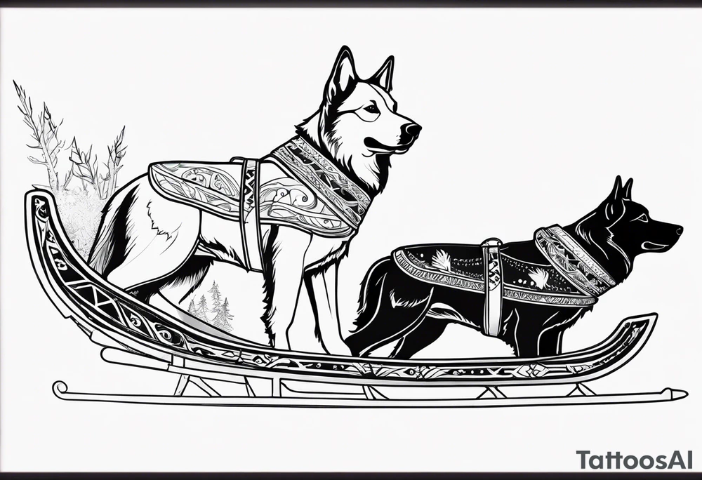 dog sled tattoo idea