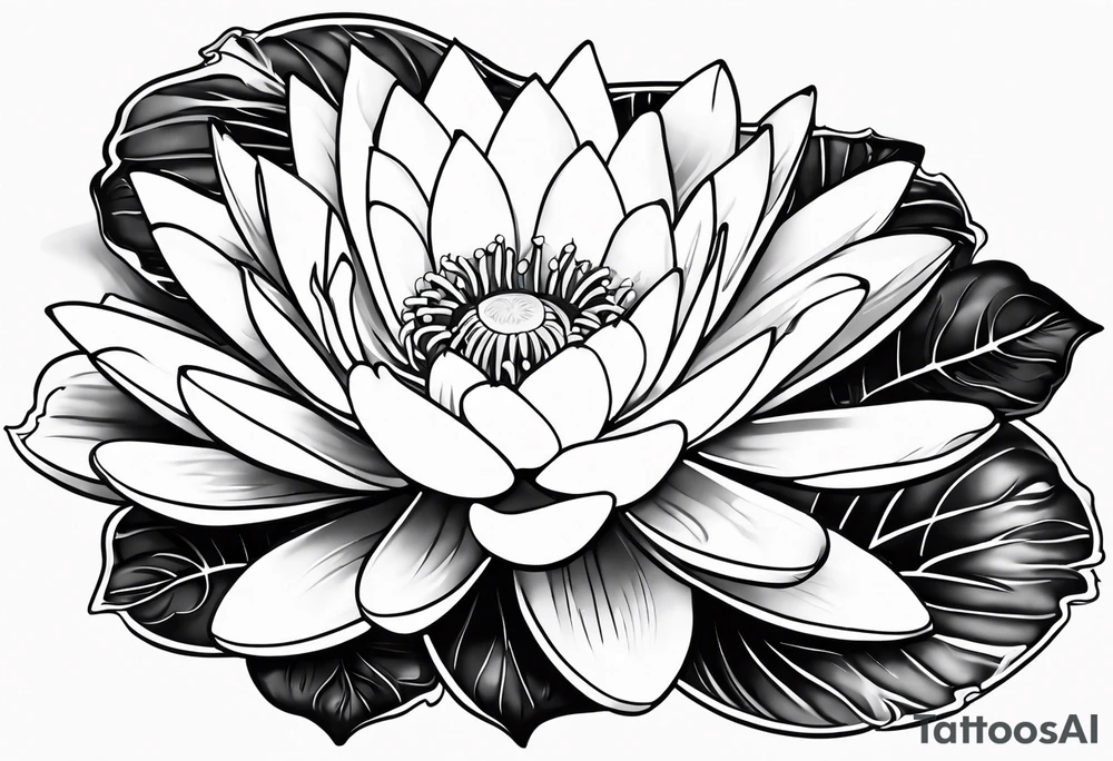 Water lily and holly birth flowers intertwined tattoo idea